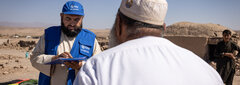 HERAT, WESTERN AFGHANISTAN, An IOM staff assesses the needs of affected communities after deadly earthquakes in Herat.