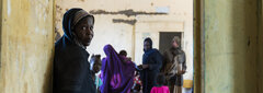 Southern Khartoum, Sudan, An IDP from southern Khartoum volunteering at a clinic where IDPs are gathering. 