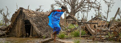 Ambalakondro village, Madagascar, Cyclone Freddy has destroyed the Ambalakondro village, 15km from Mananjary. Many of the residents have taken refuge under the "falafa" roofs after their houses were destroyed.   