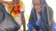 Elgeraif, Khartoum, Sudan, Kids playing a game of chess at a safe space.