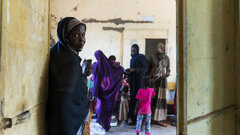 Southern Khartoum, Sudan, An IDP from southern Khartoum volunteering at a clinic where IDPs are gathering. 