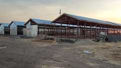 Renk County, Upper Nile State, Construction of communal shelters in Renk to temporarily accommodate new arrivals of the Sudan crisis.